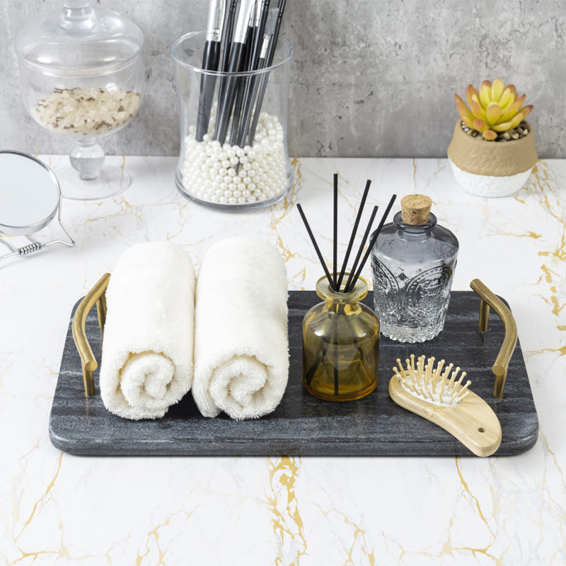 Mercer41 Rahyl Handcrafted Marble Bathroom Tray Wayfair